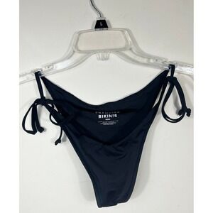 Frankies Bikinis String Bikini Bottom Women's M Black Side Tie Cheeky Swimwear